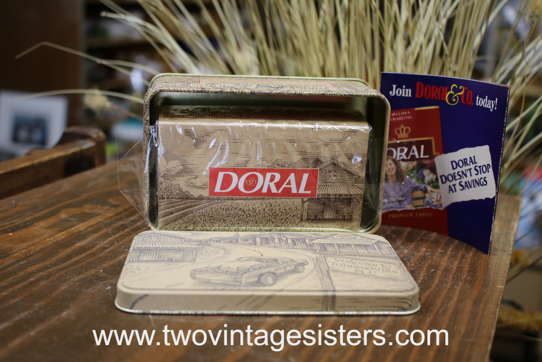 Doral Cigarettes 1996 Tobaccoville Tin Box Sealed Stick Matches