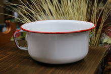 Load image into Gallery viewer, Vintage Federal Vouge Enameled Ware Soup Bowl Basin Pot Handled