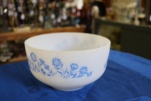 Load image into Gallery viewer, Vintage Federal Milk Glass 1-1/2 Qt Mixing Bowl Blue Floral No Lid
