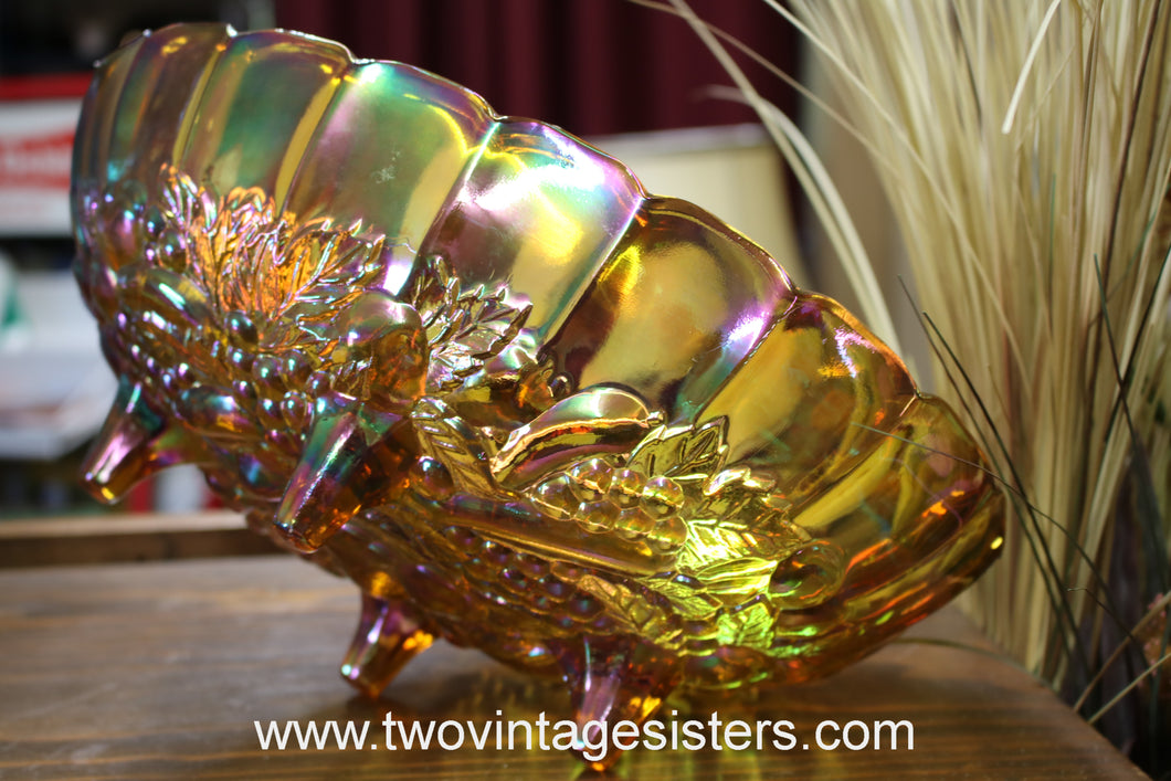 Federal Glass Marigold Carnival Autumn Harvest Bowl
