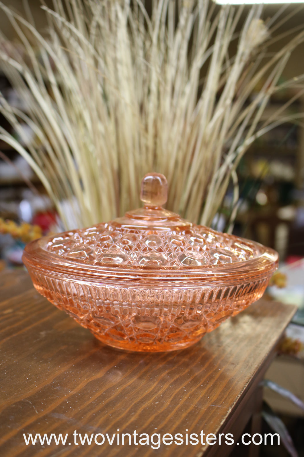 Federal Indiana Glass Windsor Pink Candy Dish
