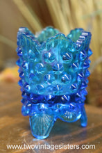Load image into Gallery viewer, Fenton Glass Blue Hobnail Tooth Pick Holder

