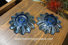 Load image into Gallery viewer, Fostoria Cobalt Blue Glass Candle Holders Pair