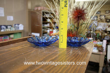 Load image into Gallery viewer, Fostoria Cobalt Blue Glass Candle Holders Pair
