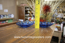 Load image into Gallery viewer, Fostoria Cobalt Blue Glass Candle Holders Pair