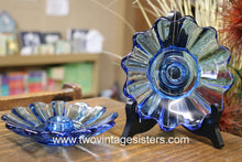 Load image into Gallery viewer, Fostoria Cobalt Blue Glass Candle Holders Pair