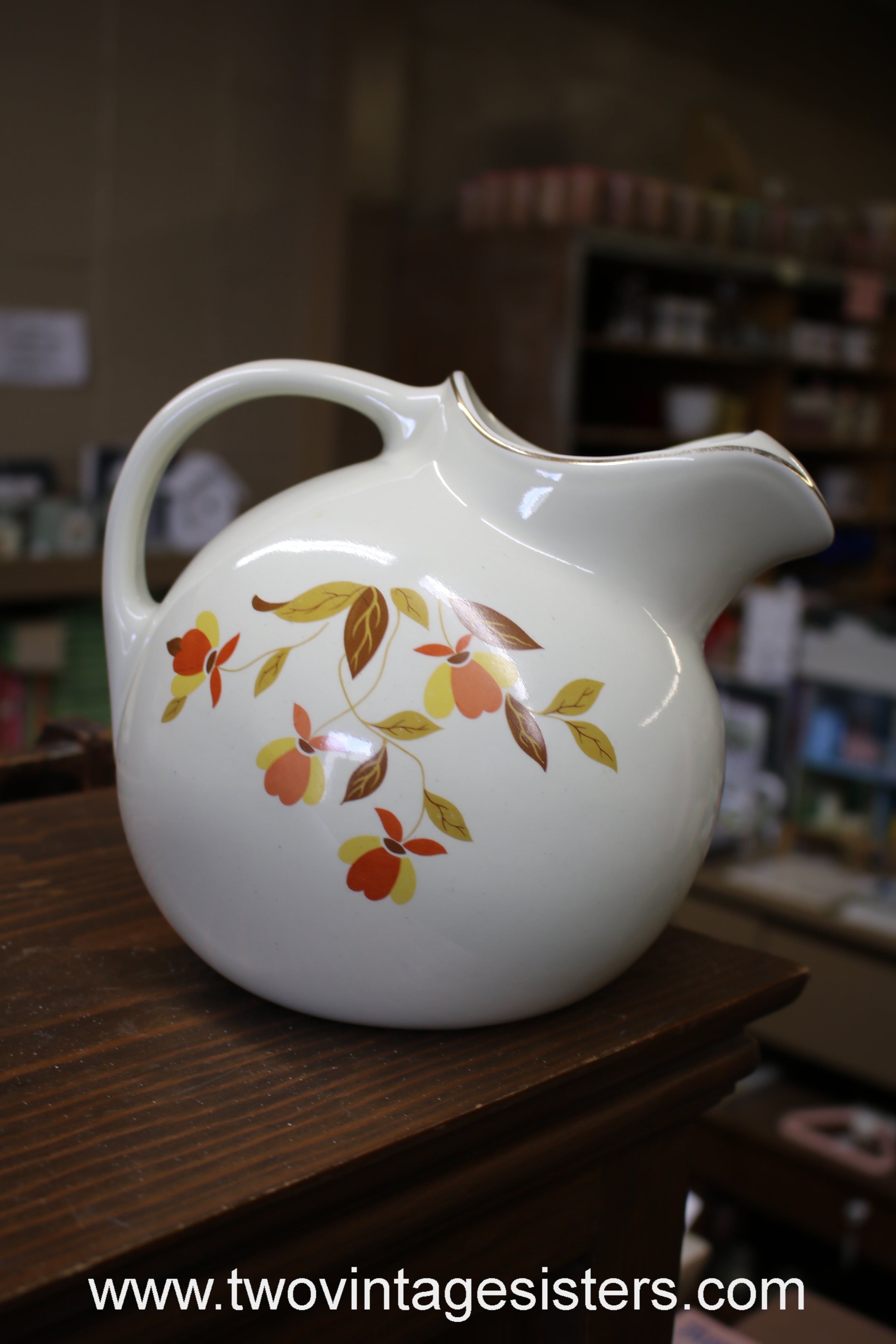 Beverage Pitcher Halls Superior Jewel Tea Autumn Leaf