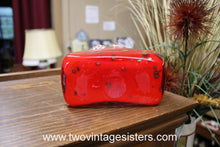 Load image into Gallery viewer, Hand Blown Red Glass Purse Gold Fleck Cheetah Print

