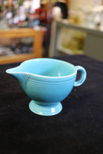 Load image into Gallery viewer, Vintage Homer Laughlin Fiesta Turquoise Ring Handled Creamer