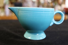 Load image into Gallery viewer, Vintage Homer Laughlin Fiesta Turquoise Ring Handled Creamer