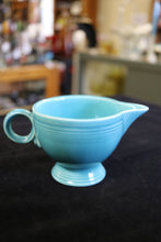 Load image into Gallery viewer, Vintage Homer Laughlin Fiesta Turquoise Ring Handled Creamer