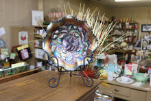 Load image into Gallery viewer, Northwood Carnival Glass Amethyst Strawberry Bowl with Basket Weave Back