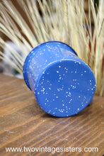 Load image into Gallery viewer, Camping Coffee Mugs Blue White Speckled Enamelware Set
