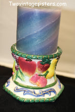 Load image into Gallery viewer, Fitz &amp; Floyd Fruits Al Fresco Ceramic Pillar Candle Stand Hand Painted
