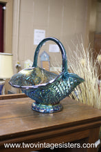 Load image into Gallery viewer, Indiana Glass Canturbury Blue Carnival Basket
