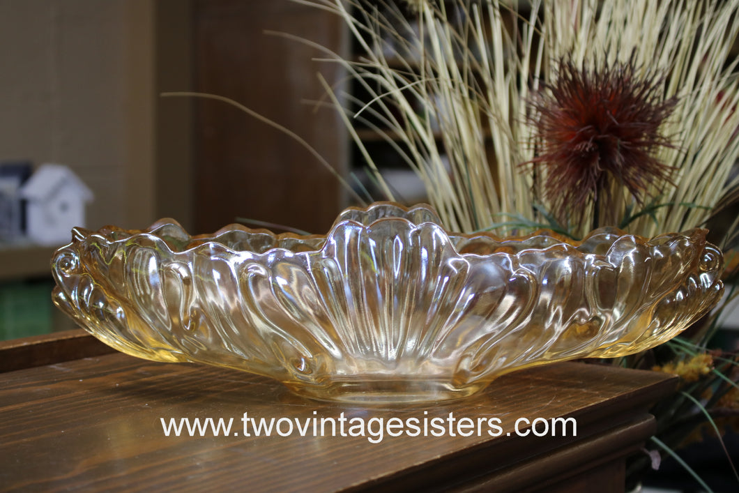 Jeannette Glass Marigold Glass Gondola Bowl