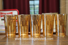 Load image into Gallery viewer, Jeannette Hex Optic Iridescent Marigold Juice Cups