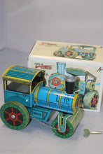 Load image into Gallery viewer, Road Roller Tractor Metal wind-up toy Kovap