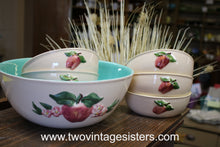 Load image into Gallery viewer, Los Angeles Potteries  Apples Ceramic Salad Bowl Set - Vintage Collectible
