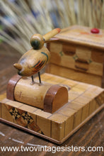 Load image into Gallery viewer, Mechanical Wooden Bird Cigarette Dispenser Occupied Japan
