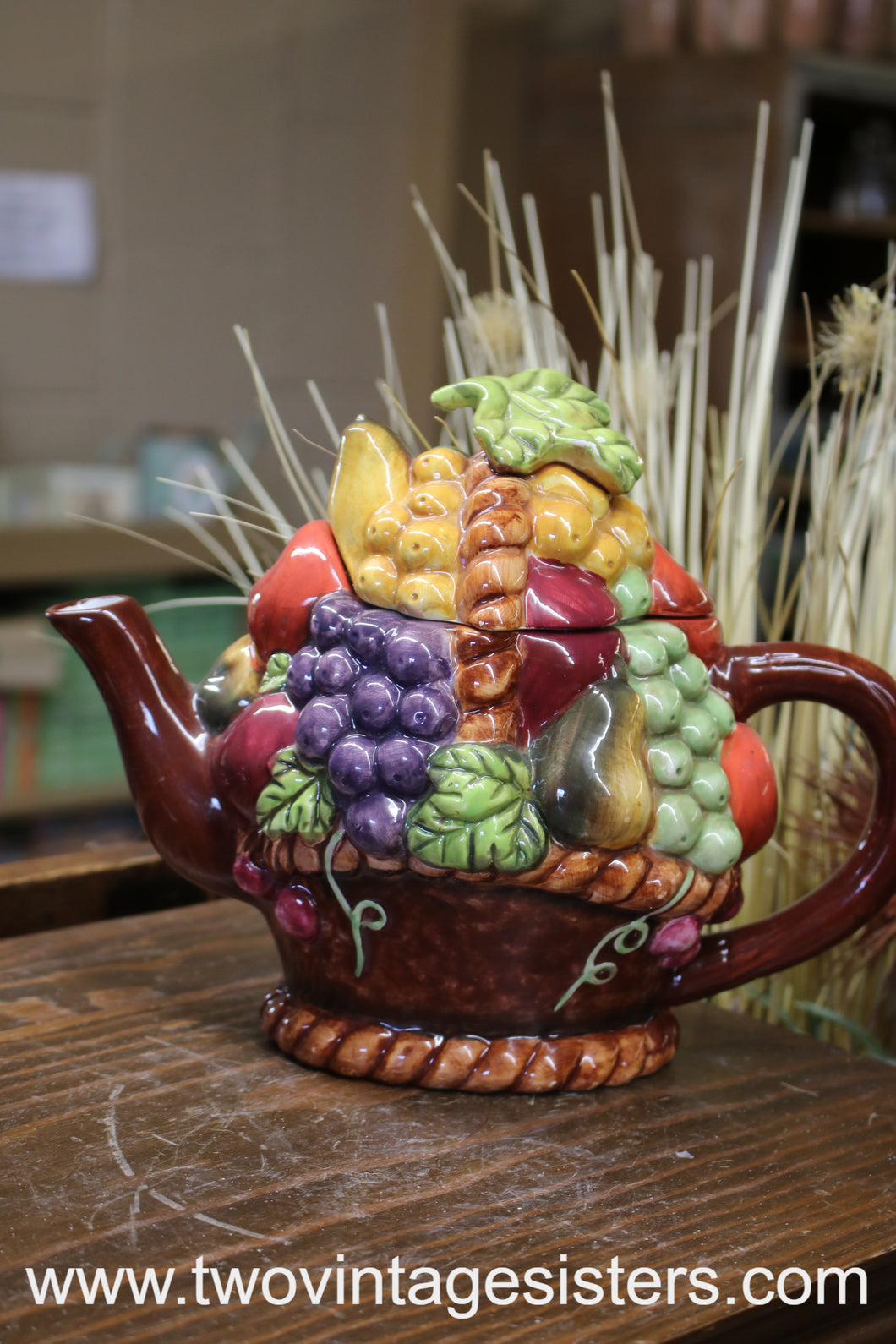Mediterranean Fruit Bowl Teapot Eyes by Baum Bros
