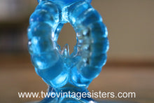 Load image into Gallery viewer, Northwood Beaded Panel Aqua Blue Opalescent Glass Compote