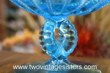Load image into Gallery viewer, Northwood Beaded Panel Aqua Blue Opalescent Glass Compote