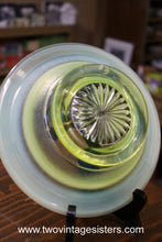 Load image into Gallery viewer, Northwood Jewel Flower Canary Uranium Vaseline Glass Butter Dish