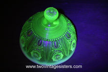 Load image into Gallery viewer, Northwood Jewel Flower Canary Uranium Vaseline Glass Butter Dish