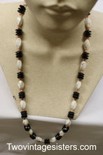 Load image into Gallery viewer, Vintage Onyx Coral Howlite Beach Necklace
