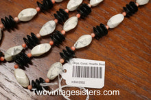 Load image into Gallery viewer, Vintage Onyx Coral Howlite Beach Necklace
