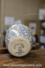 Load image into Gallery viewer, Robinson Ransbottom Roseville Blue Spongeware Crock
