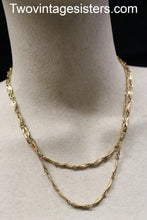 Load image into Gallery viewer, Sarah Coventry Gold Bar Necklace Double Loop
