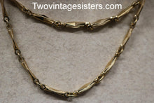 Load image into Gallery viewer, Sarah Coventry Gold Bar Necklace Double Loop
