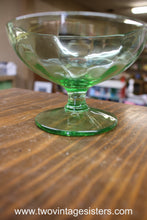 Load image into Gallery viewer, Uranium Vaseline Glass Pedestal Sorbet Goblet
