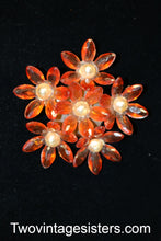 Load image into Gallery viewer, Vintage 60&#39;s Orange Flower Pin Brooch - Vintage Sisters Collection

