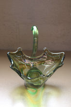 Load image into Gallery viewer, 1970s Sooner Glass Green Swan Bowl with Ruffled Rim