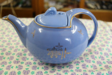 Load image into Gallery viewer, Hall Hook Cover Cadet Blue Gold Standard 6 Cup Teapot