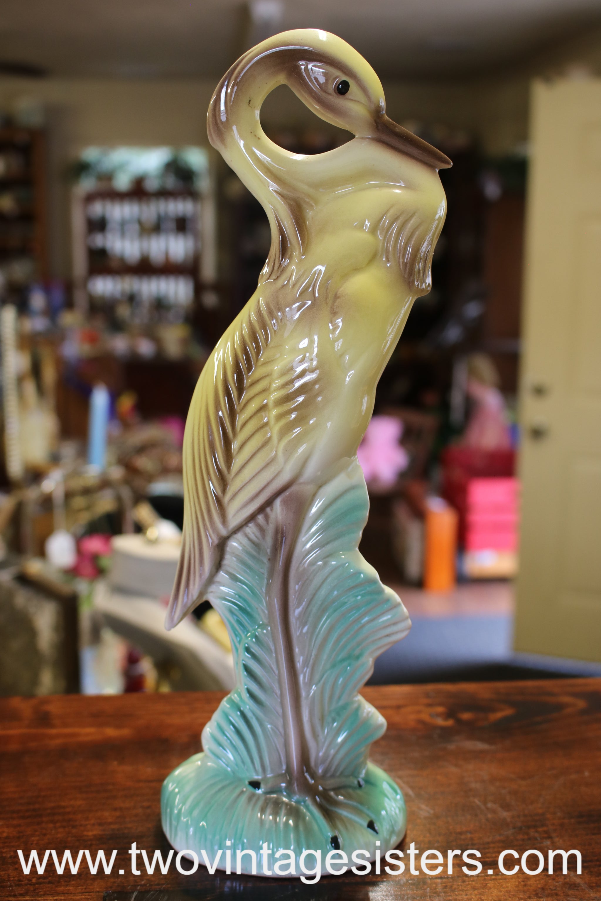 1940s Stewart B McCulloch California Ceramic Crane