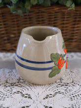 Load image into Gallery viewer, Blue Banded Stoneware Pitcher With Strawberries
