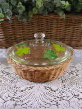Load image into Gallery viewer, Fire King 1 Qt Cover Casserole With Leaves and basket
