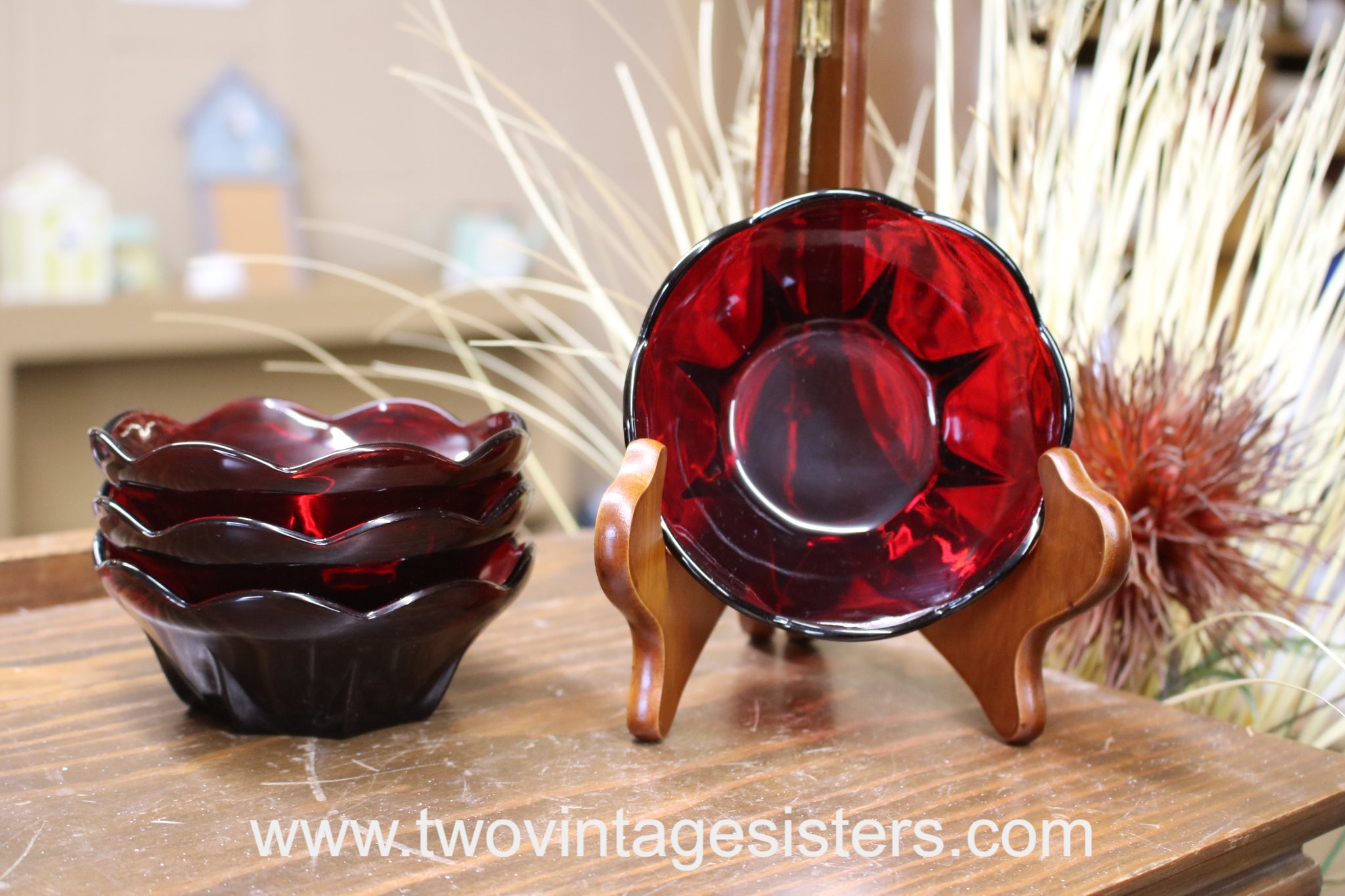 Anchor Hocking Ruby Red Berry Bowls