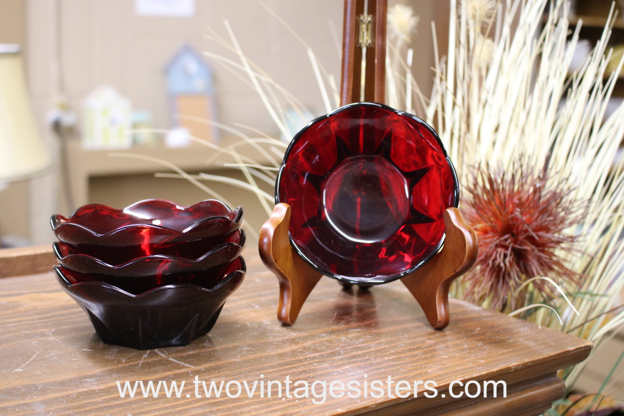 Anchor Hocking Ruby Red Berry Bowls