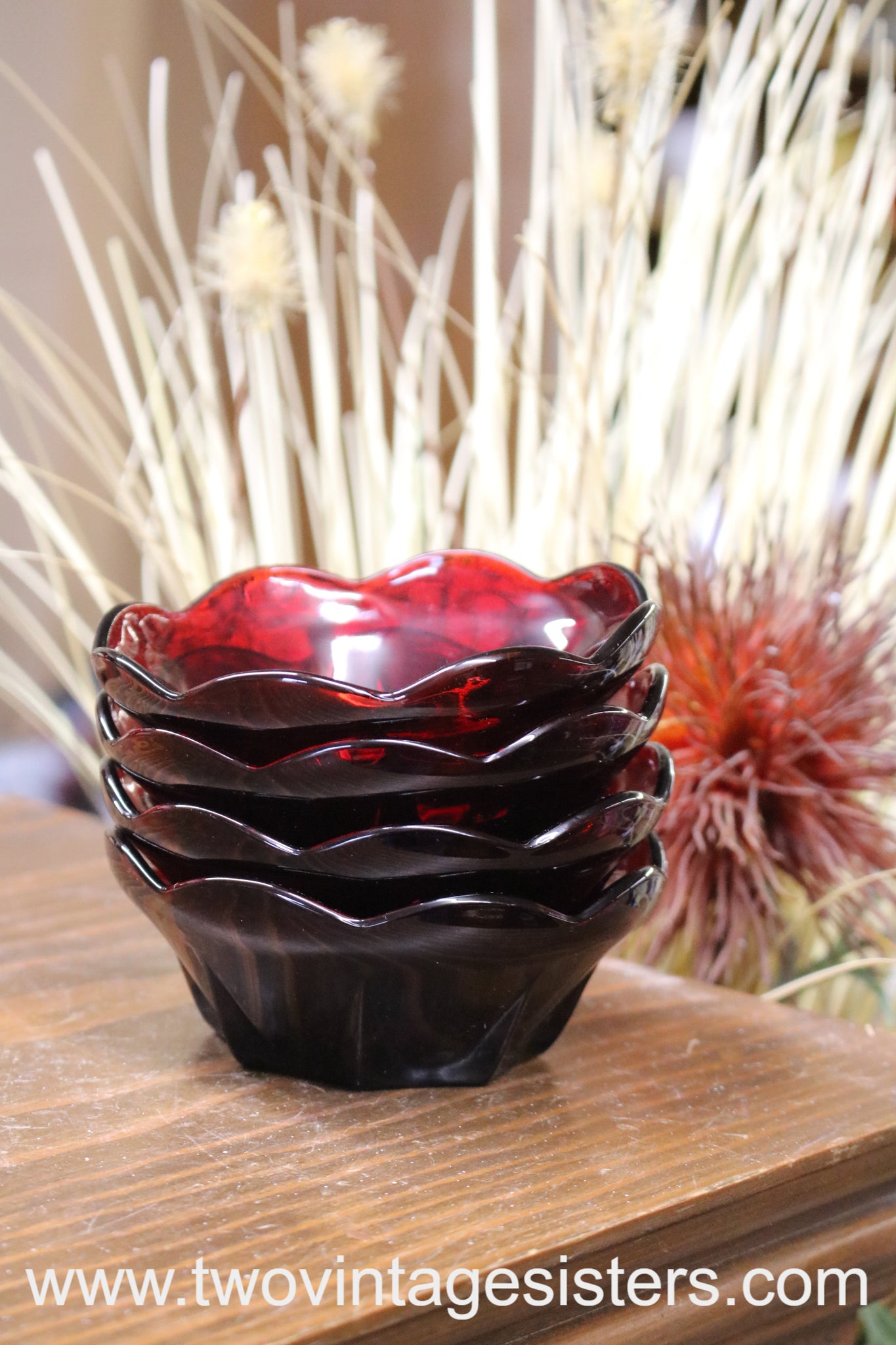 Anchor Hocking Ruby Red Berry Bowls