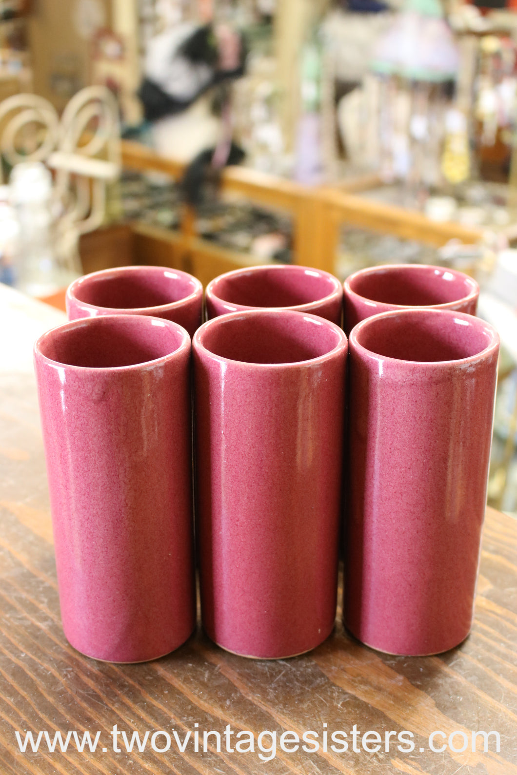 Dryden Pottery Ceramic Burgundy Tumbler Number 4