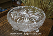 Load image into Gallery viewer, Footed Crystal Etched Glass Bowl
