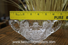 Load image into Gallery viewer, Etched Crystal Clear Glass Sugar Dish - Vintage Glass
