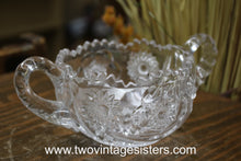Load image into Gallery viewer, Etched Crystal Clear Glass Sugar Dish - Vintage Glass
