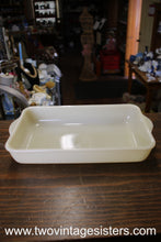 Load image into Gallery viewer, Fire King Swirl Milk Glass Loaf Pan
