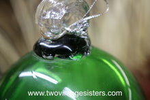 Load image into Gallery viewer, Hand Blown Green Glass Ornament
